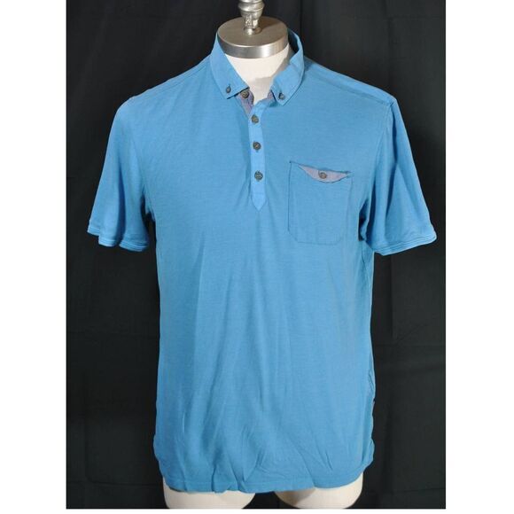 Ted Baker Blue Gray Polo Shirt - 5 (L) - Picture 1 of 3